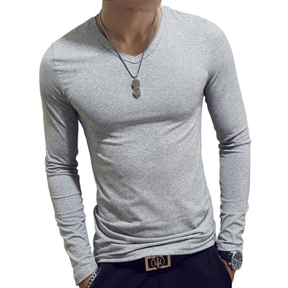 sanyamk Turtleneck For Men Solid Color Slim Elastic Thin Pullover Spring Autumn Underwear Turtleneck Men Knitting Blouse Base Tshirt Top