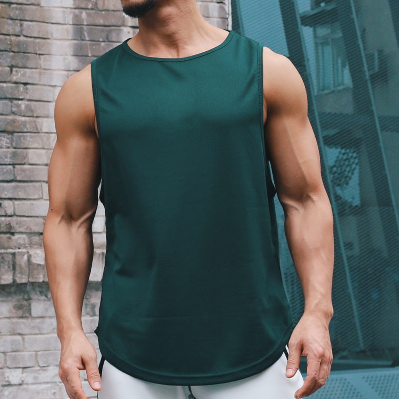 sanyamk Tank Top Men Mesh Quick Dry Bodybuilding Sleeveless Shirt Fitness Singlets Basketball Sportswear Muscle Vest Summer Clothing