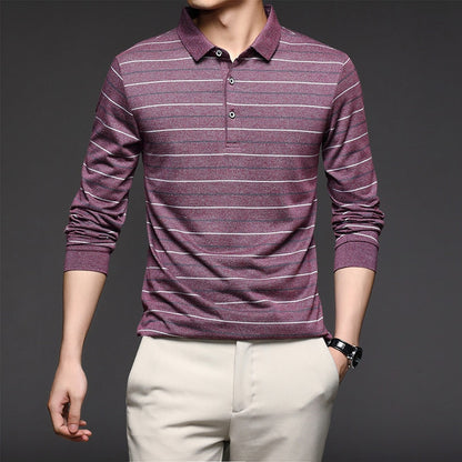 sanyamk New Top Grade Fashion Brand Men Plain Polo Shirts For Men Striped Casual Designer Long Sleeve Tops Men's Clothing