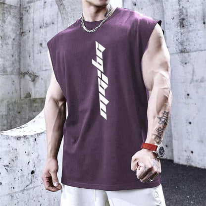 sanyamk 2022  New Gyms Tank Top Summer Brand Sleeveless Shirt Sports Fitness Tank Top Men printing bodybuilding undershirt Running vest