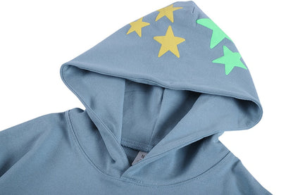 Bonsir Five Star Letter Print Luminous Stranger Things Hoodies Men and Women Hanrajuku Stretwear Oversize Sweatshirt Hip Hop Hoody