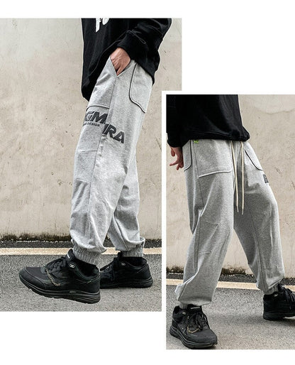 sanyamk Knit Pants Men  Spring New Loose Casual Sweatpants Ami Khaki Cotton Trousers Men Offset Print Joggers Portswear Tracksuit