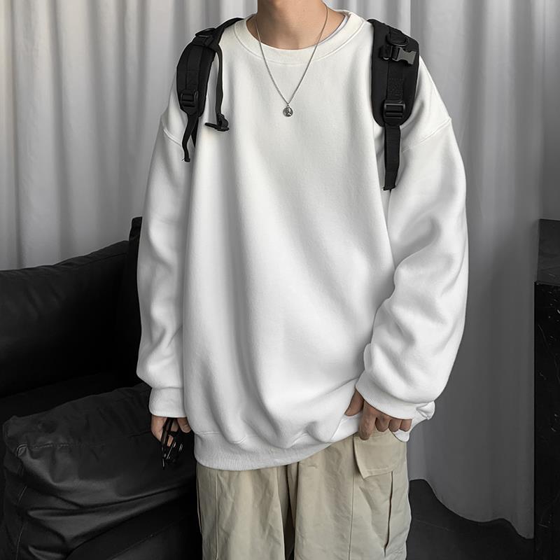 sanyamk Oversized Men Sweatshirt Comfy Pure Hoodies Summer Fleece Hooded Men Hip Hop Hoodie For Men Classic Hoody Pullover Tops white