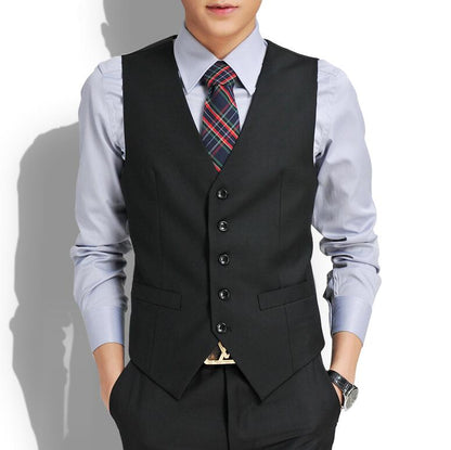 sanyamk Men&#39;s Slim Fit Mens Suit Vest Casual Suit Vest Man Black Gray Formal Businss Vest  Arrival Vests Male Waistcoat Gilet Homme