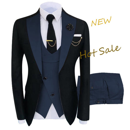 sanyamk New Costume Homme Popular Clothing Luxury Party Stage Men&#39;s Suit Groomsmen Regular Fit Tuxedo 3 Peice Set Jacket+Trousers+Vest