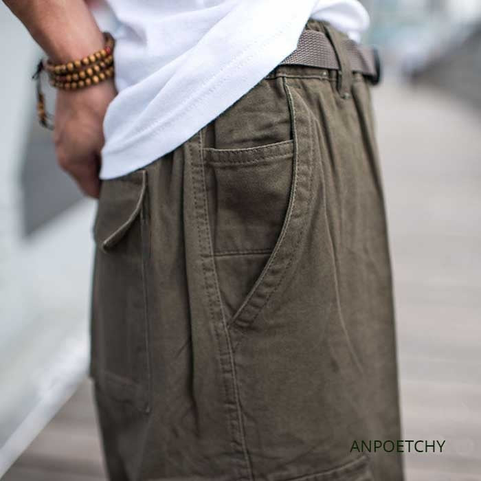 sanyamk Trendy Loose Baggy Cargo Pants Men Casual Hiphop Harem Cotton Straight Trousers Wide Leg Plus Size Streetwear Clothing