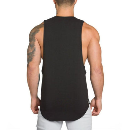 sanyamk Running shirt Gym Vest Tank Top Fitness Clothing Bodybuilding Mens Cotton Sleeveless T shirt Muscle Stringer tanktop