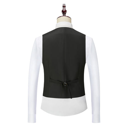sanyamk 3 Piece Boyfriend Men Suits for Slim Fit Wedding Tuxedos Black Formal Groom Jacket Pants Vest Ready in Stock