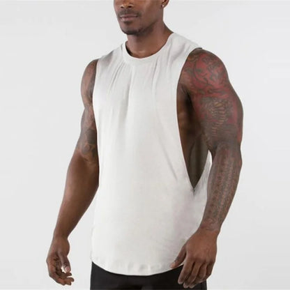 sanyamk Blank Gym Tank Top Men Fitness Clothing Mens Open Side Bodybuilding Tank Tops Summer Workout Sleeveless Vest Shirts Plus Size