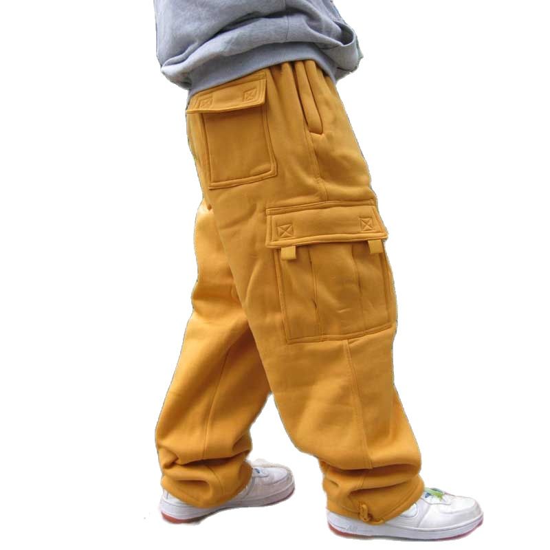 Bonsir Plus Size Hip Hop Joggers Sweatpants for Men and Women Streetwear Big Pocket Cargo Pants Casual Straight Loose Baggy Trousers