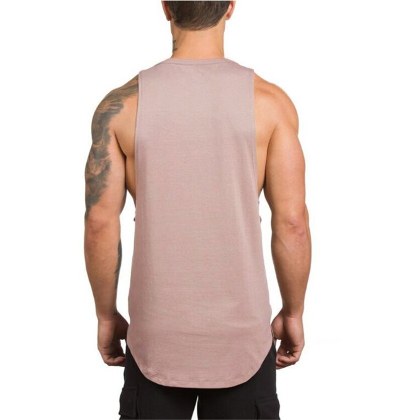 sanyamk Running shirt Gym Vest Tank Top Fitness Clothing Bodybuilding Mens Cotton Sleeveless T shirt Muscle Stringer tanktop