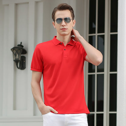 sanyamk Men 2022 Summer Brand New Business Casual Style Polo Shirts Men Short Sleeve Fashion Slim Solid Color Polo Shirt Tee Shirt Men