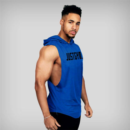 sanyamk Running Vest Hooded Gym Clothing Men Cotton Bodybuilding Stringer Hoodie Sweatshirts Fitness Tank Top Men Sleeveless Vest Shirt