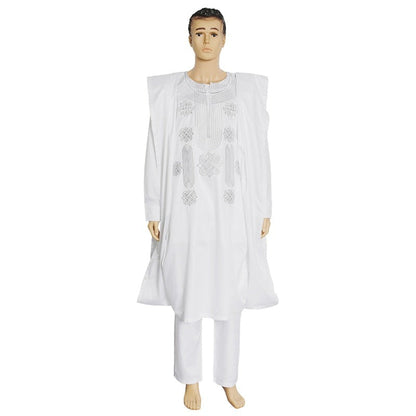 sanyamk African Suit For Men Robe Shirt Pants Set Long Sleeve Tops Embroidery Agbada Clothes Boubou Africain Homme Traditional Robes