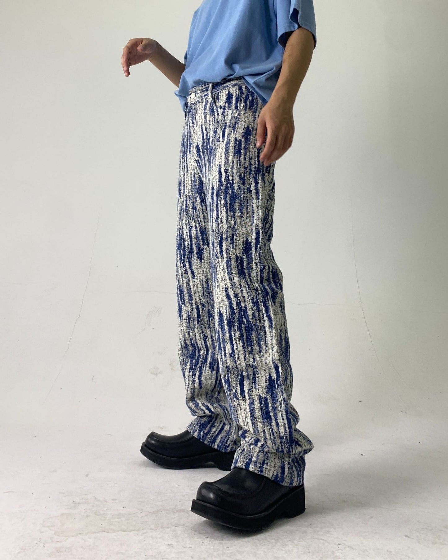 sanyamk New Arrival Striped Drape Tie Dye Straight Men Baggy Jeans Pants Casual Women Vintage Denim Trousers Pantalones Casuales