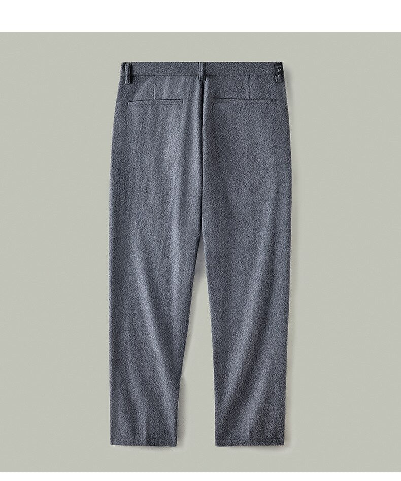 Bonsir Ep2122 Autumn Winter Men Cotton Wool Pants Business Casual Straight Basic Warm Comfortable Grey Simple Handsome Daily Trousers