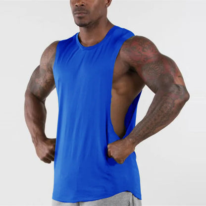 sanyamk Blank Gym Tank Top Men Fitness Clothing Mens Open Side Bodybuilding Tank Tops Summer Workout Sleeveless Vest Shirts Plus Size