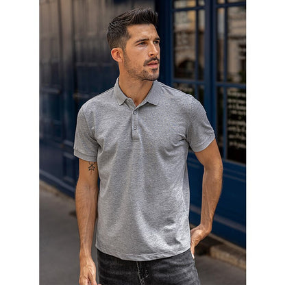 sanyamk 2022 New Fashion Clothing Solid Colour Men's polo shirt short sleeves Lapels High Quality  Slim Summer Top Plus Size 6498