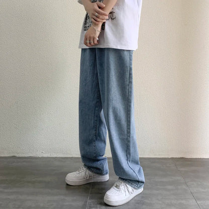 sanyamk Summer thin men jeans men's fashion famous brand versatile loose straight Summer pants clothes streetwear hiphop denim