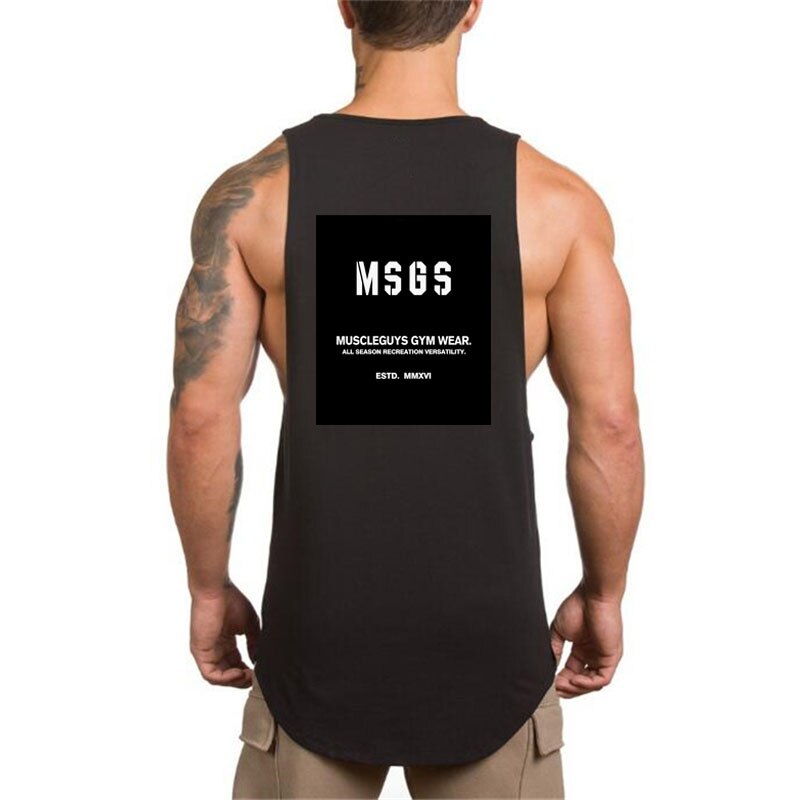 sanyamk Running shirt Gym Vest Tank Top Fitness Clothing Bodybuilding Mens Cotton Sleeveless T shirt Muscle Stringer tanktop