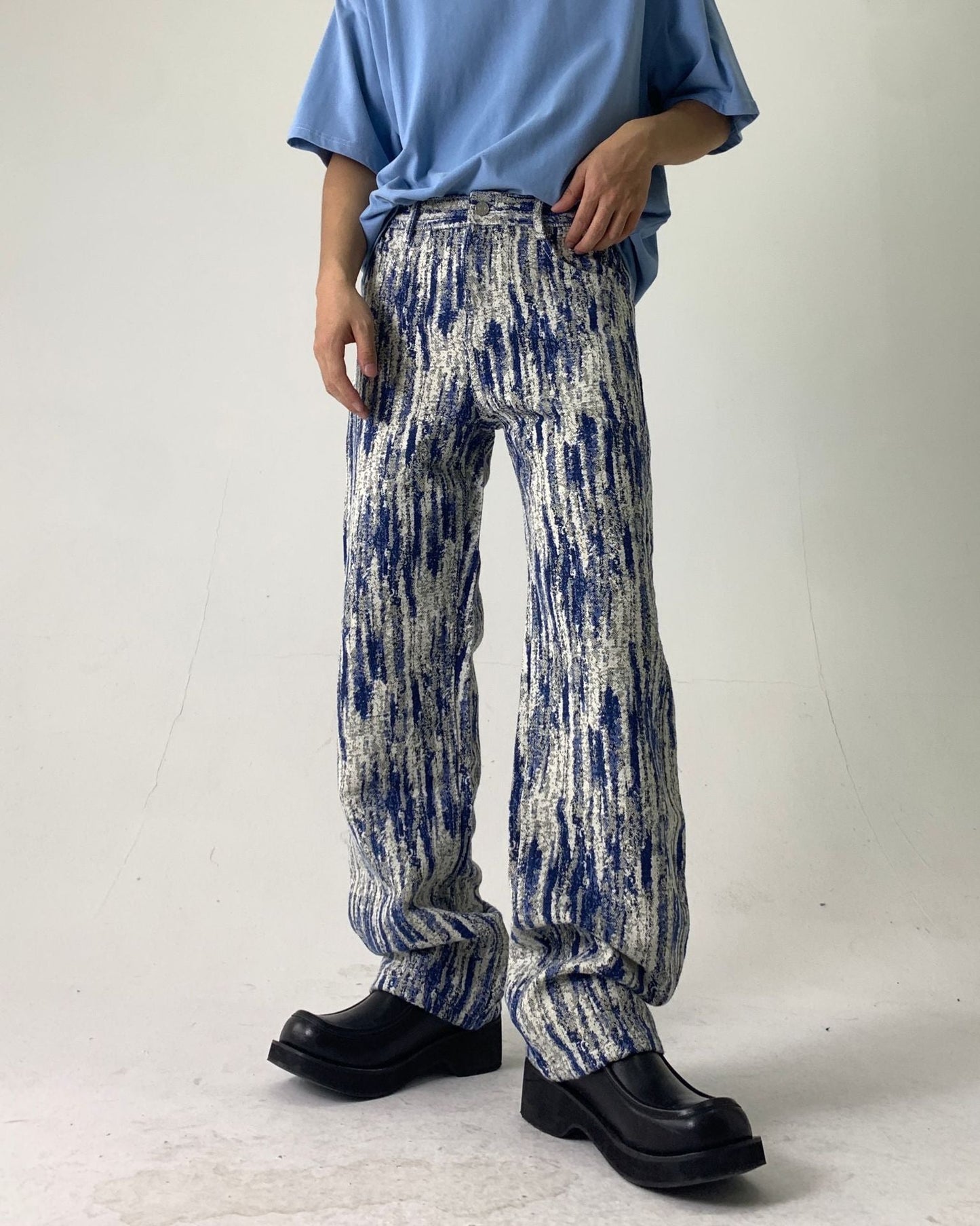 sanyamk New Arrival Striped Drape Tie Dye Straight Men Baggy Jeans Pants Casual Women Vintage Denim Trousers Pantalones Casuales