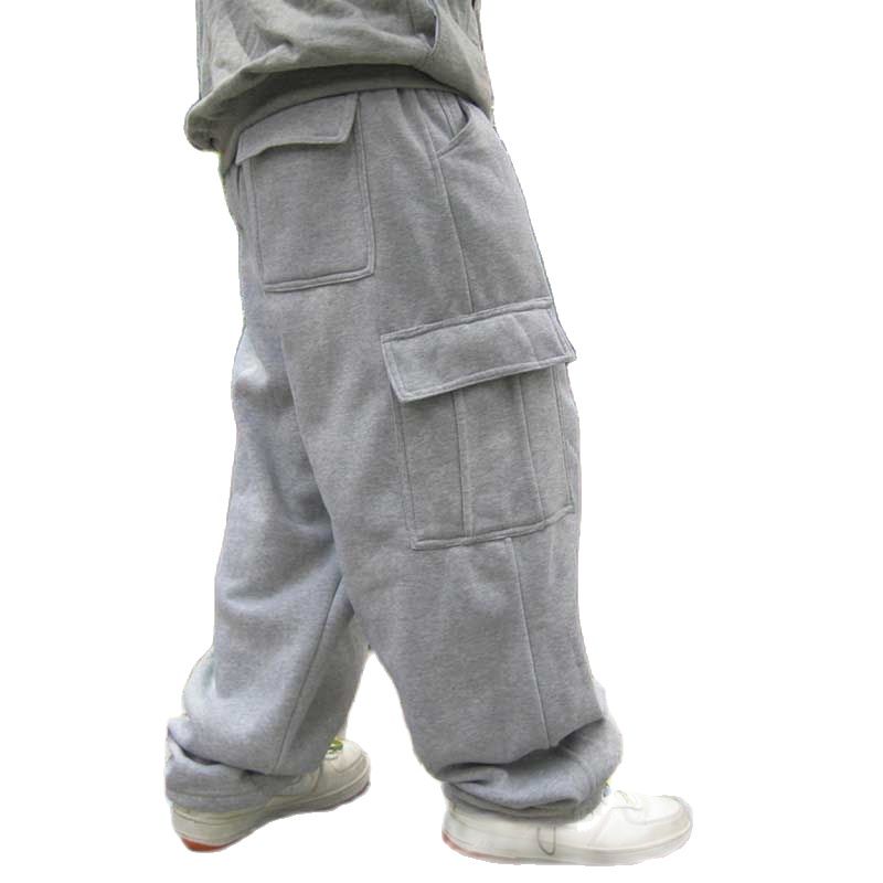 Bonsir Plus Size Hip Hop Joggers Sweatpants for Men and Women Streetwear Big Pocket Cargo Pants Casual Straight Loose Baggy Trousers