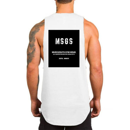 sanyamk Running shirt Gym Vest Tank Top Fitness Clothing Bodybuilding Mens Cotton Sleeveless T shirt Muscle Stringer tanktop