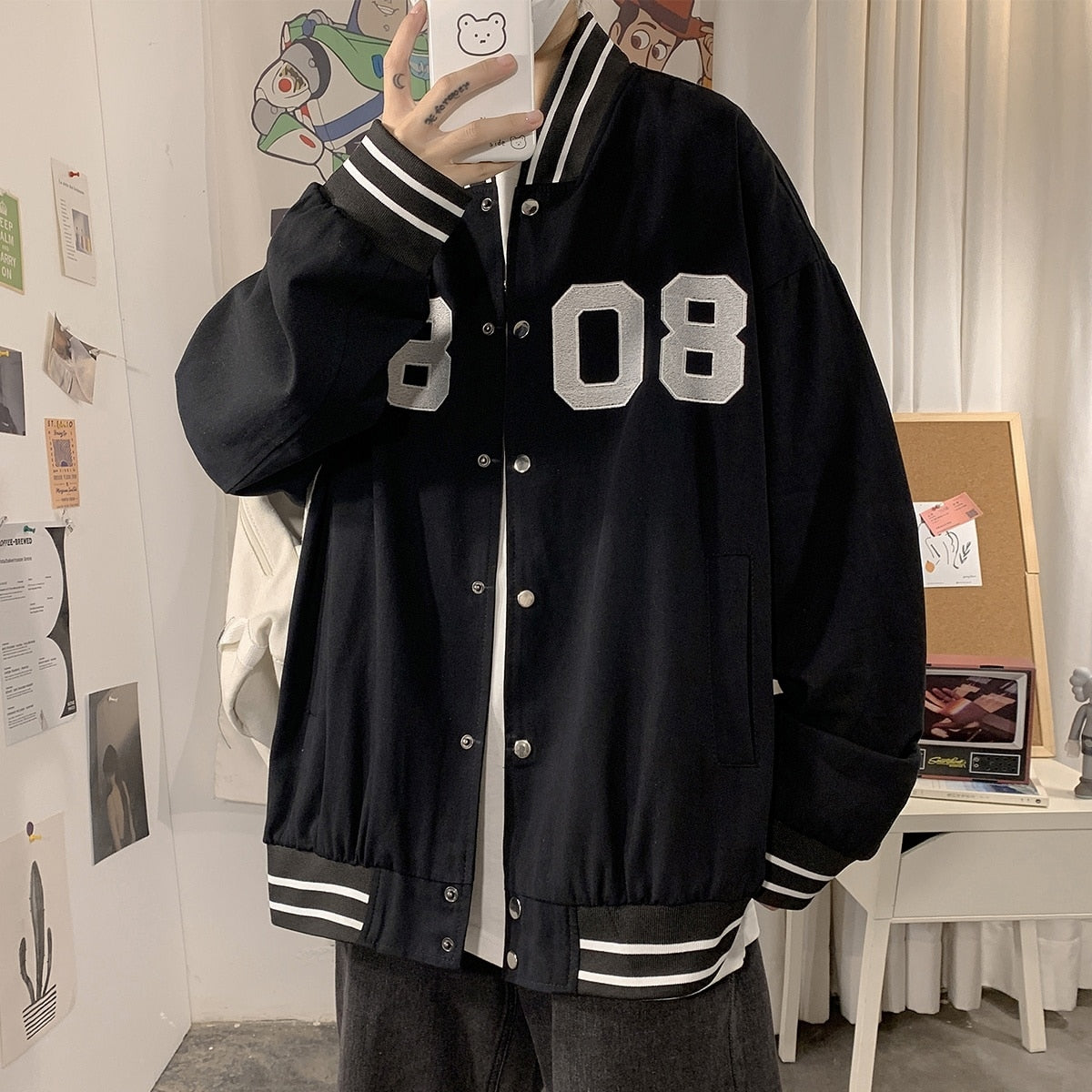 sanyamk Dark men's coat new baseball suit trendy brand versatile ruffian handsome jacket ins spring trend clothes jaqueta