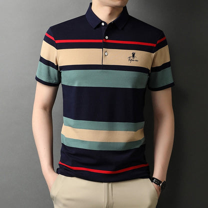 sanyamk Top Grade New Summer Brand Striped Embroidery Mens Designer Polo Shirts With Short Sleeve Casual Tops Fashions Men Clothing 2022