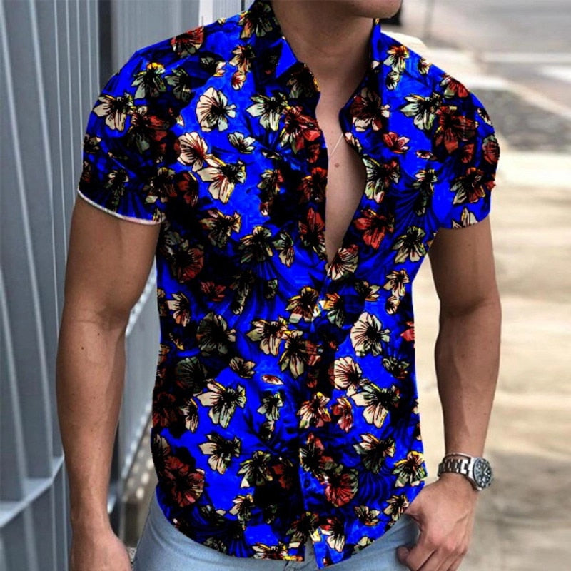 Bonsir Summer New Mens Vintage Striped Shirt Fashion Casual Luxury Shirt Short Sleeve Hawaii Shirts For Men Blusas Camisa Masculina