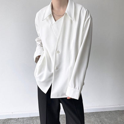 Bonsir Men's Autumn Simple Cool Style Long Sleeve Shirt High Quality Japanese Vintage Fashion Loose Casual Thick Shirt Coat Man
