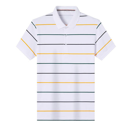 sanyamk Top Grade New Summer Brand Mens Striped Turn Down Collar Polo Shirts With Short Sleeve Casual Tops Fashions Men's Clothing