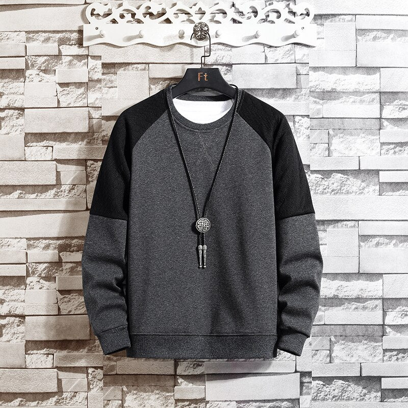 Bonsir New Spring Autumn Mens Hoodie Sweatshirt Casual Long Sleeve Fleece Warm Cotton Men Hoodie Fashion Streetwear Round Neck