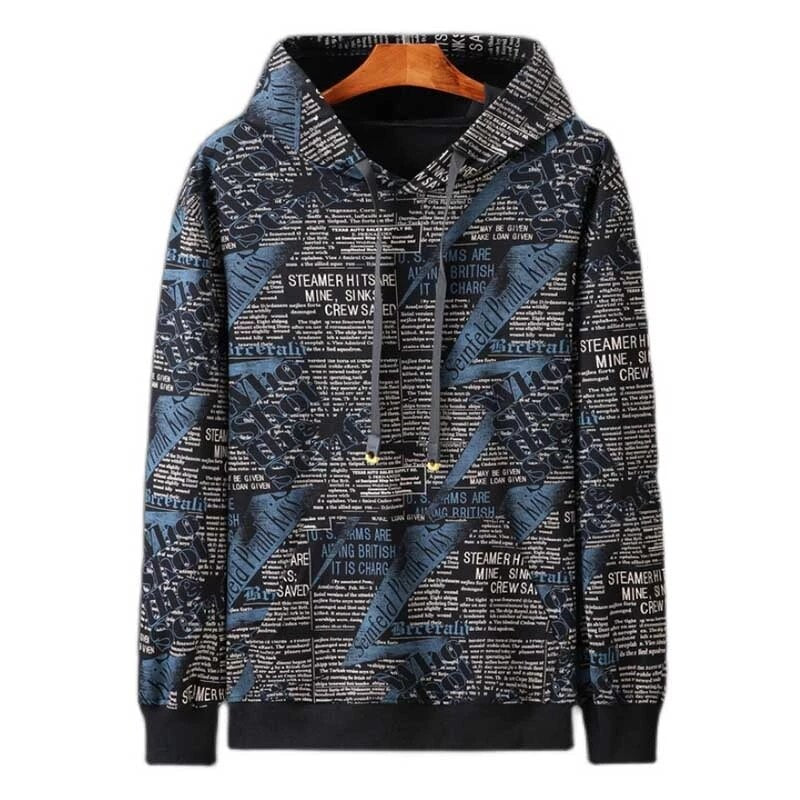 Bonsir Spring Autumn Men's Printed Hoodies Loose Oversize Sweatshirts Streetwear  Hip Hop Fashion Pullover for Male 8XL