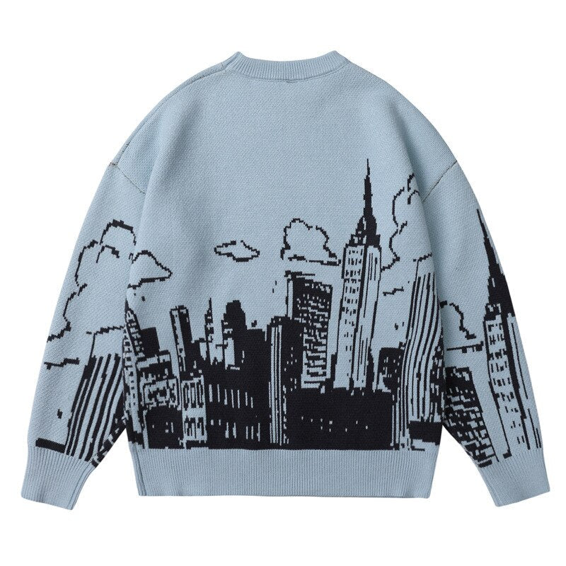 Bonsir Cartoon Youth Sweater Cute Fighting Dinosaurs Printing Autumn Winter Warm Comfortable Round Neck Pullovers Men Knitwear Coats