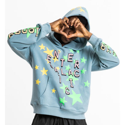 Bonsir Five Star Letter Print Luminous Stranger Things Hoodies Men and Women Hanrajuku Stretwear Oversize Sweatshirt Hip Hop Hoody