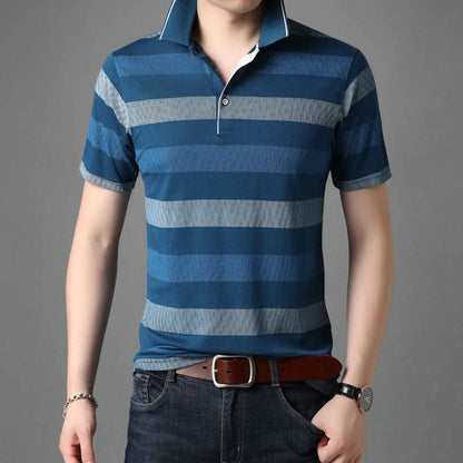 sanyamk 2022 Top Quality New Summer Brand Designer Plain Striped Men Polo Shirt Cotton Short Sleeve Casual Tops Fashions Mens Clothing