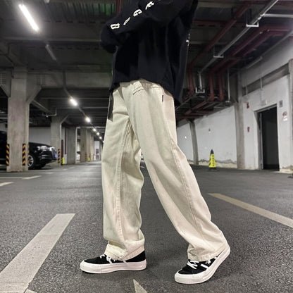 Bonsir Men Big Pocket Cargo Pants Joggers Straight Casual Loose Male Hip Hop Mopping Trousers Autumn Winter Streetwear All-match Pants