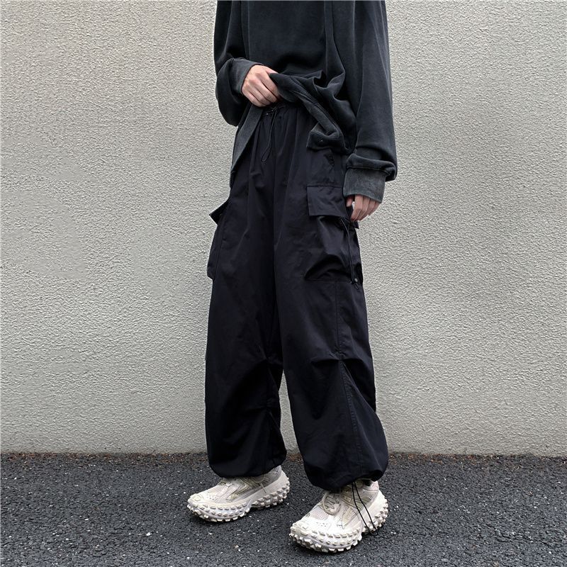 sanyamk mens outfit inspiration American Retro High Street Overalls Men's Ins Retro Loose Casual Pants Spring and Autumn Ruan Handsome Straight Pants