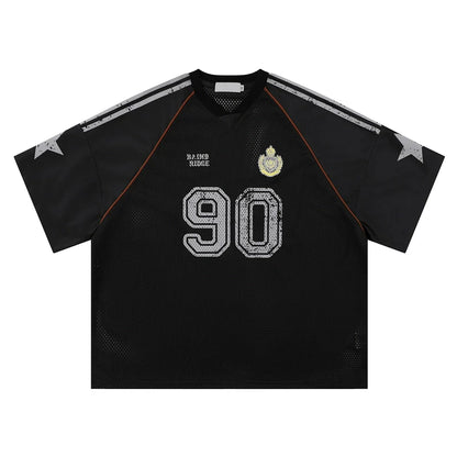 sanyamk Street Rugby Short Sleeve Oversize Casual T-Shirt