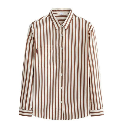 sanyamk old money outfits men Spring and Autumn Striped Long-Sleeved Shirt Trendy Men's Handsome Artistic Casual Shirt Japanese Casual Elegant Shirt Thin