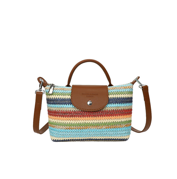 SANYAMK 2025 Woven straw bag women's popular new messenger bag summer versatile single shoulder portable Popular style work hand bag