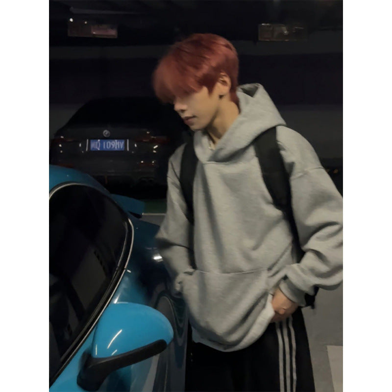 sanyamk starboy outfit [K Total] Gray 400G Sweater Men's Stiff American Retro Hoodie Oversize Autumn Coat