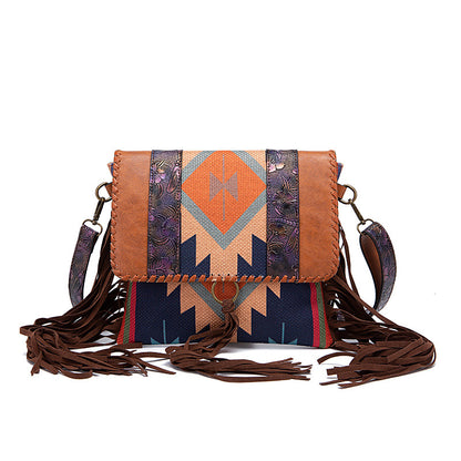 SANYAMK Popularan, 2025n retro Bohemian hand-woven beard cotton and linen shoulder crossbody New women's bags  New