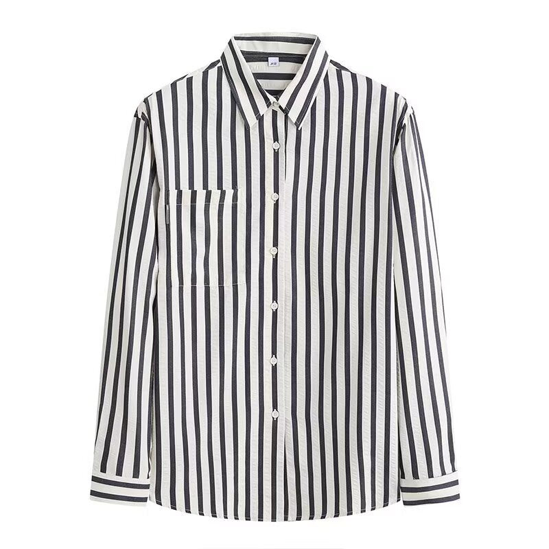 sanyamk old money outfits men Spring and Autumn Striped Long-Sleeved Shirt Trendy Men's Handsome Artistic Casual Shirt Japanese Casual Elegant Shirt Thin