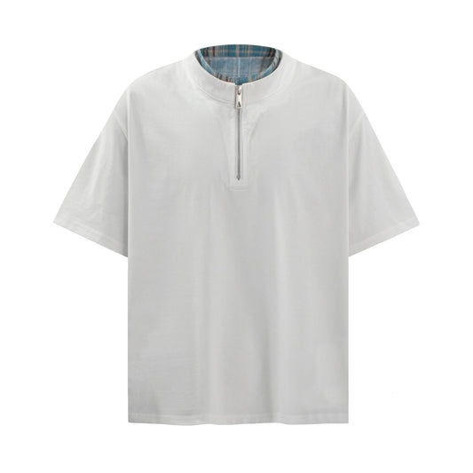 2025 6116 2025n Street 2025 Retro Fake Two-piece Design Men's Loose Premium Medium Cold Short Sleeve T-Shirt