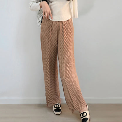 three-dimensional pleated pants children's loose straight-leg pants autumn popular new design sense niche fashion casual pants