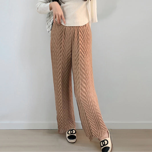 three-dimensional pleated pants children's loose straight-leg pants autumn popular new design sense niche fashion casual pants