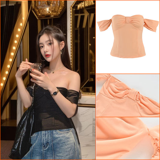 Sweet and spicy style sexy bottom top women's spring and summer new bow stacked wear sling vest inner with women's L2147