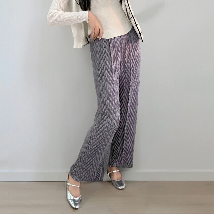three-dimensional pleated pants children's loose straight-leg pants autumn popular new design sense niche fashion casual pants
